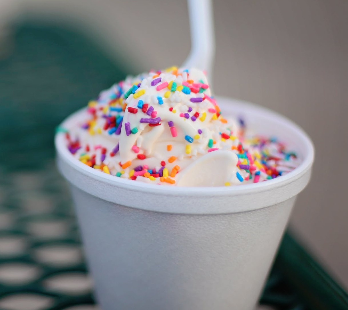 Photo of vanilla ice cream with sprinkles