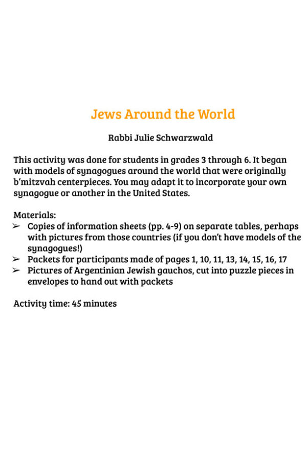 Jews Around The World Sample Page